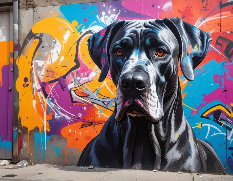 Integration von Deutschen Doggen in die Street Art Integration von Deutschen Doggen in die Street Art
