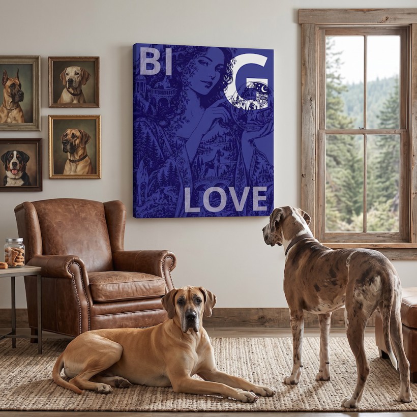 Big Love Great Dane Canvas Wall Art